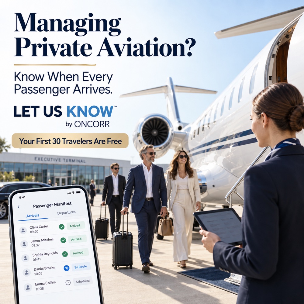 Private-Jet Charter — LET US KNOW by ONCORR
